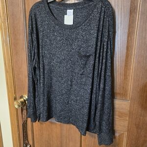 Stars Above Dark Gray Knit Top With Pocket XXL